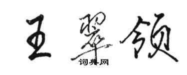 駱恆光王翠領行書個性簽名怎么寫