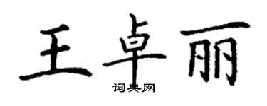 丁謙王卓麗楷書個性簽名怎么寫