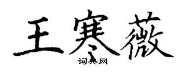 丁謙王寒薇楷書個性簽名怎么寫