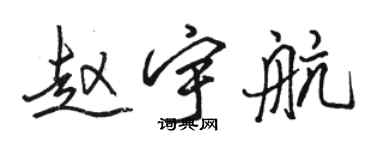 駱恆光趙宇航行書個性簽名怎么寫