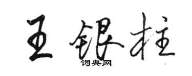 駱恆光王銀柱行書個性簽名怎么寫
