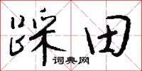 錢沛雲踩田行書怎么寫