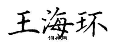丁謙王海環楷書個性簽名怎么寫