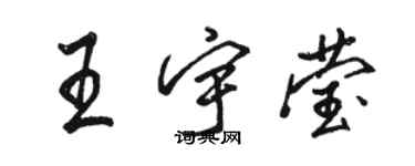 駱恆光王宇瑩行書個性簽名怎么寫