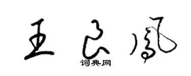 梁錦英王良鳳草書個性簽名怎么寫