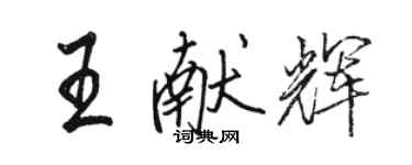 駱恆光王獻輝行書個性簽名怎么寫