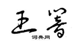 曾慶福王響草書個性簽名怎么寫