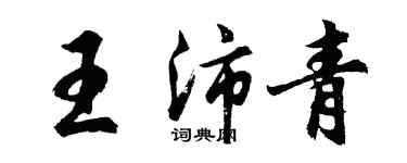 胡問遂王沛青行書個性簽名怎么寫