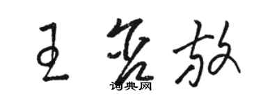 駱恆光王含放草書個性簽名怎么寫