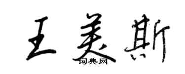 王正良王美斯行書個性簽名怎么寫