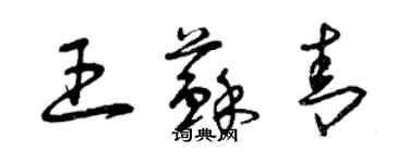 曾慶福王蘇青草書個性簽名怎么寫