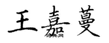 丁謙王嘉蔓楷書個性簽名怎么寫