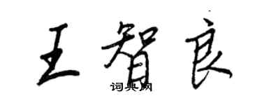 王正良王智良行書個性簽名怎么寫