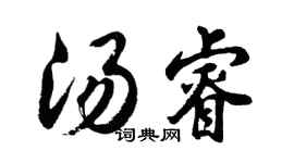胡問遂湯睿行書個性簽名怎么寫