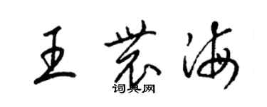 梁錦英王農海草書個性簽名怎么寫