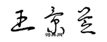 曾慶福王景芝草書個性簽名怎么寫