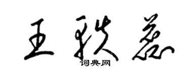 梁錦英王軼蕊草書個性簽名怎么寫