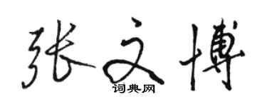 駱恆光張文博行書個性簽名怎么寫