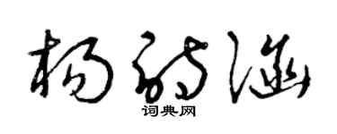 曾慶福楊詩涵草書個性簽名怎么寫