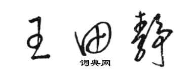 駱恆光王田靜草書個性簽名怎么寫