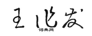 駱恆光王作發草書個性簽名怎么寫
