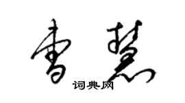 梁錦英曹慧草書個性簽名怎么寫