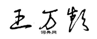 曾慶福王萬頻草書個性簽名怎么寫