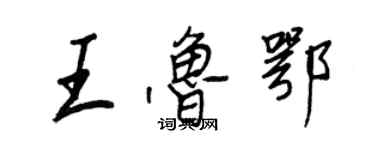 王正良王魯鄂行書個性簽名怎么寫