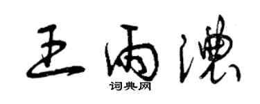 曾慶福王雨濃草書個性簽名怎么寫