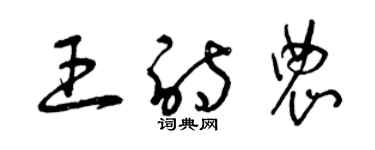 曾慶福王詩農草書個性簽名怎么寫