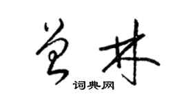 梁錦英曾林草書個性簽名怎么寫