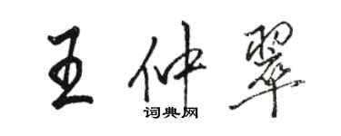 駱恆光王仲翠行書個性簽名怎么寫