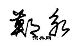 朱錫榮鄭永草書個性簽名怎么寫