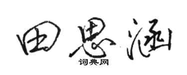 駱恆光田思涵行書個性簽名怎么寫
