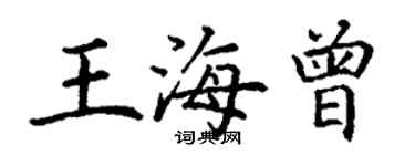 丁謙王海曾楷書個性簽名怎么寫