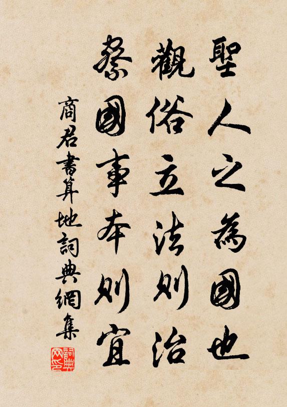 商鞅聖人之為國也,觀俗立法則治,察國事本則宜。書法作品欣賞