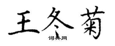 丁謙王冬菊楷書個性簽名怎么寫