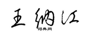 梁錦英王納江草書個性簽名怎么寫