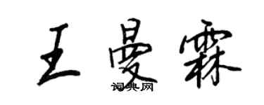 王正良王曼霖行書個性簽名怎么寫