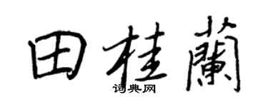 王正良田桂蘭行書個性簽名怎么寫