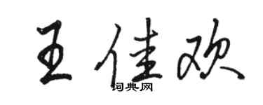 駱恆光王佳歡行書個性簽名怎么寫