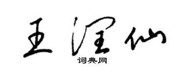 梁錦英王潤仙草書個性簽名怎么寫