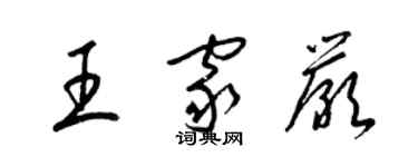 梁錦英王家嚴草書個性簽名怎么寫