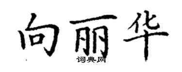 丁謙向麗華楷書個性簽名怎么寫