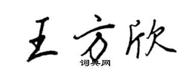 王正良王方欣行書個性簽名怎么寫
