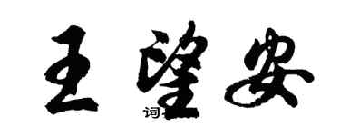 胡問遂王望安行書個性簽名怎么寫