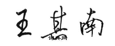 駱恆光王其南行書個性簽名怎么寫