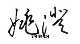 駱恆光姚澄草書個性簽名怎么寫