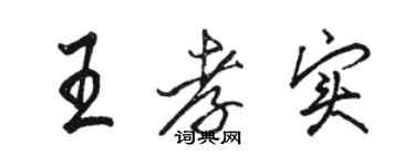 駱恆光王孝實行書個性簽名怎么寫