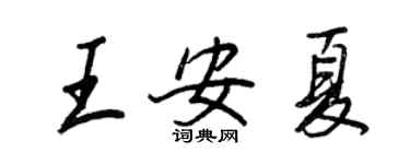 王正良王安夏行書個性簽名怎么寫